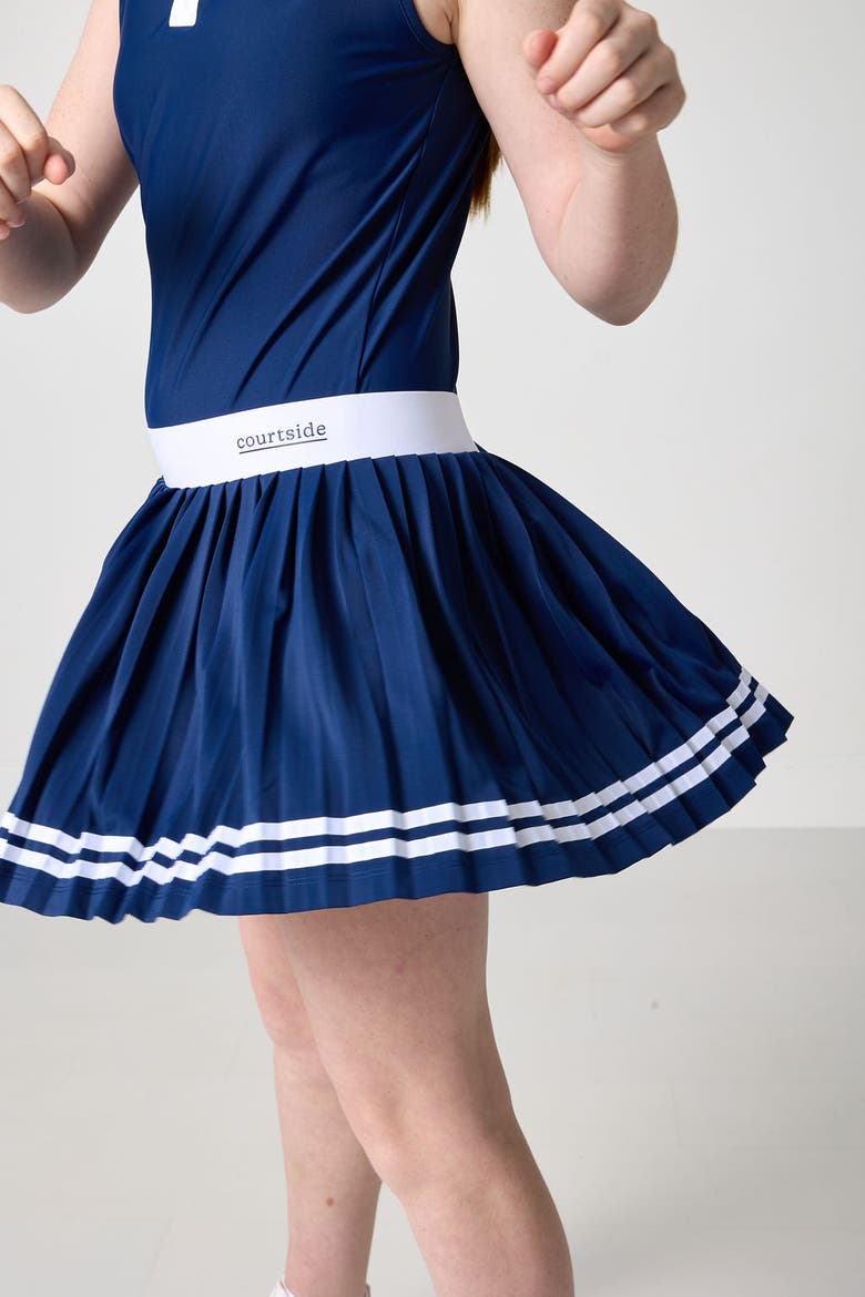 Pleated Skort, Alternate, color, Navy