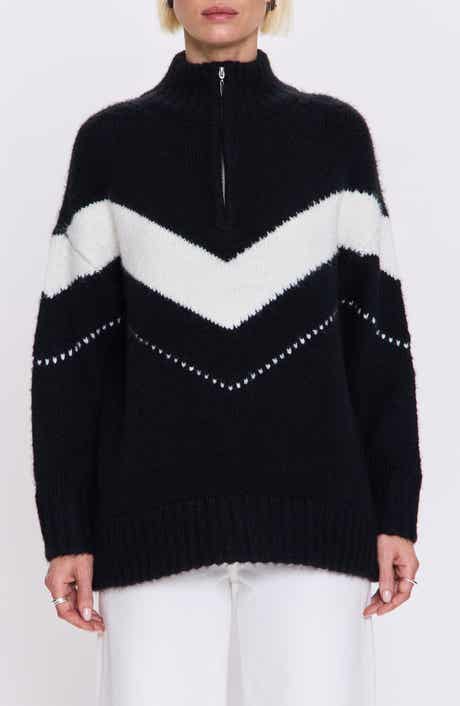 Pistola Arden Chevron Stripe Quarter Zip Sweater