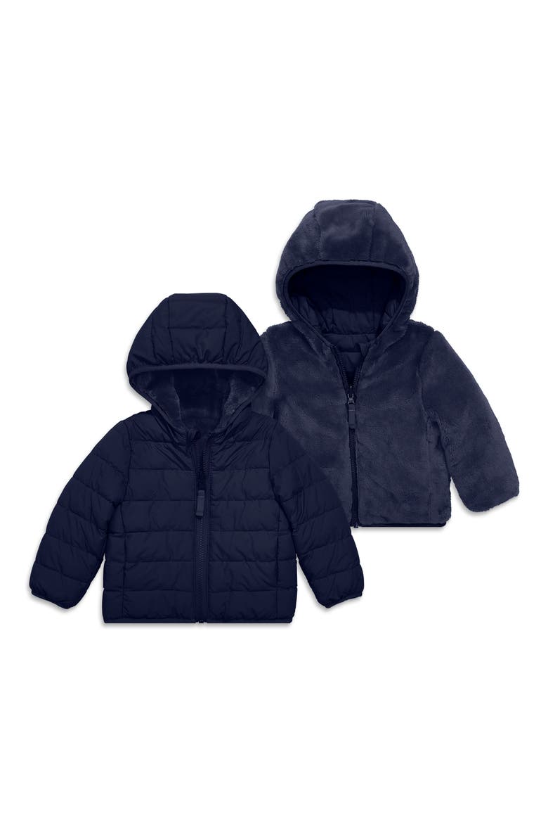 Kids' Reversible Quilted Puffer Jacket, Main, color, NAVY/ NAVY