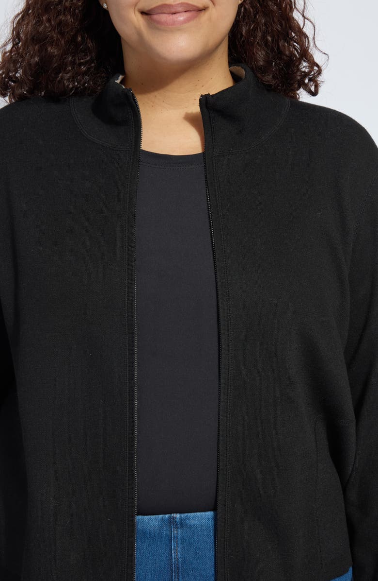 Lysse Reversible Zip Up Cardigan, Alternate, color, Black