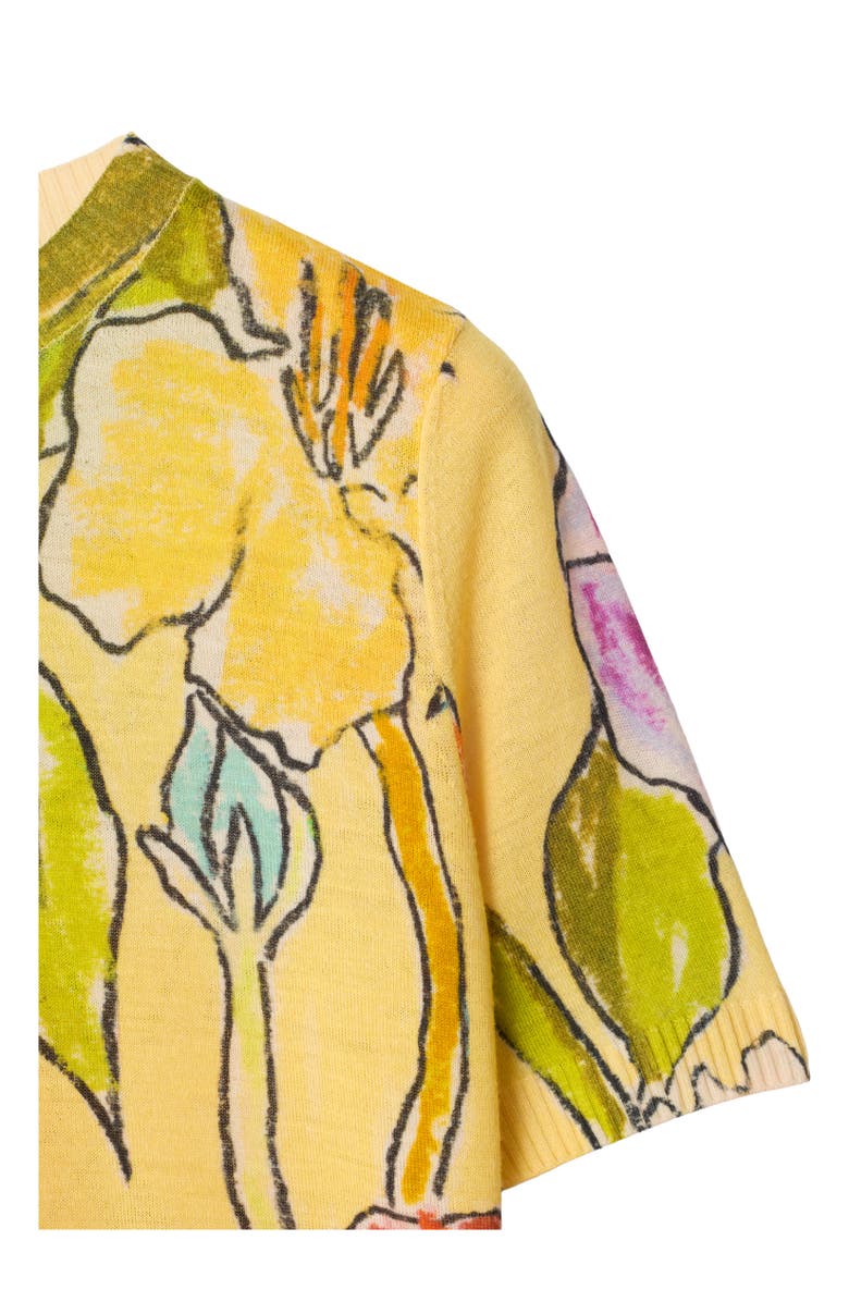 Burberry Highgrove Cascading Flowers Wool Top, Alternate, color, Yellow