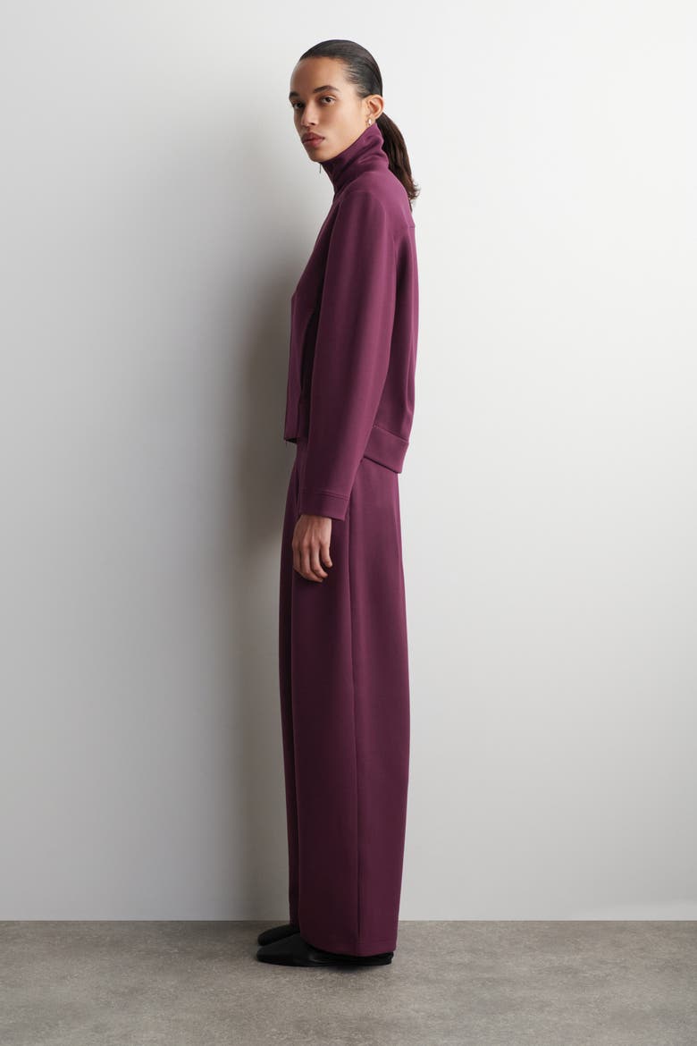Scuba Knit Track Jacket, Alternate, color, BORDEAUX