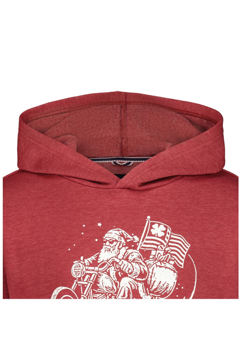 Kids' Bike Santa Graphic Hoodie, Alternate, color, BIKING RED HT