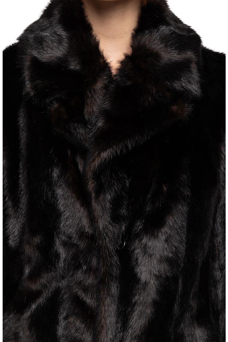 Fleur Faux Fur Coat, Alternate, color, DARK CHOCOLATE