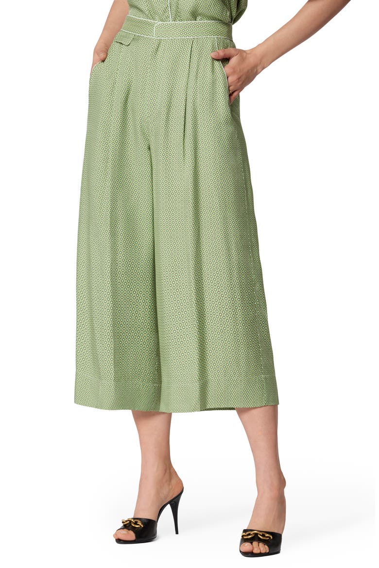 Allete Crop Wide Leg Pants, Alternate, color, JADESHEEN MULTI