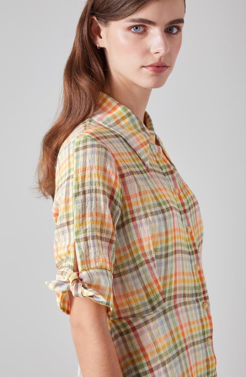 Lk Bennett Womens Mul-multi Saffron Check-print Cotton Midi Dress In Multi