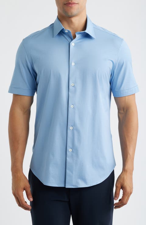Miles OoohCotton® Solid Short Sleeve Button-Up Shirt