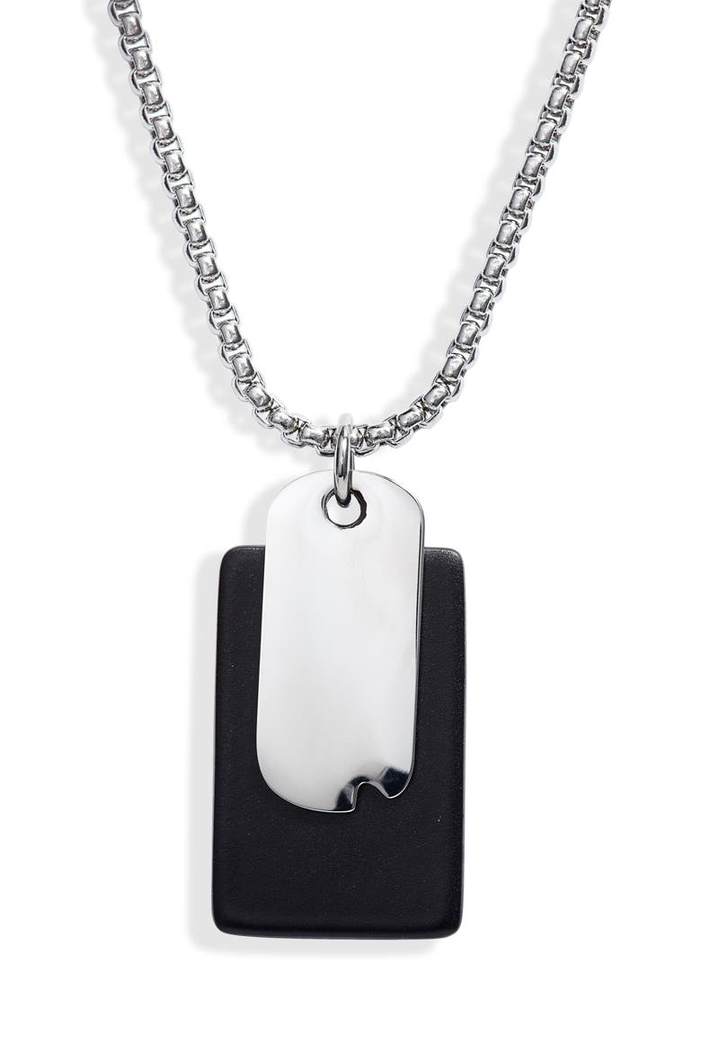 Hudson Time and Place Sterling Silver Chain Necklace, Main, color, BLACK