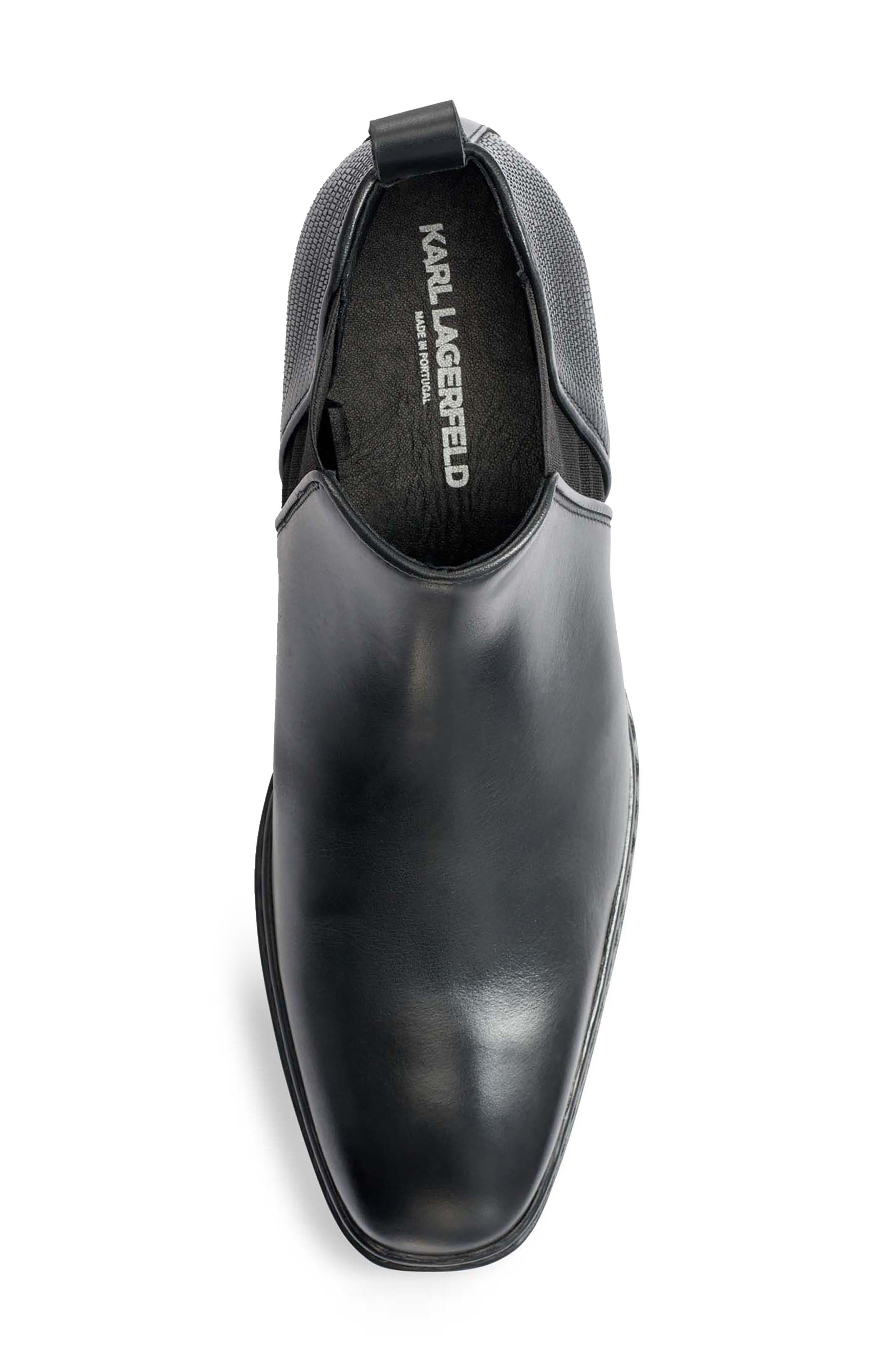 KARL LAGERFELD PARIS Lizard Embossed V-Gore Chelsea Boot, Alternate, color, 