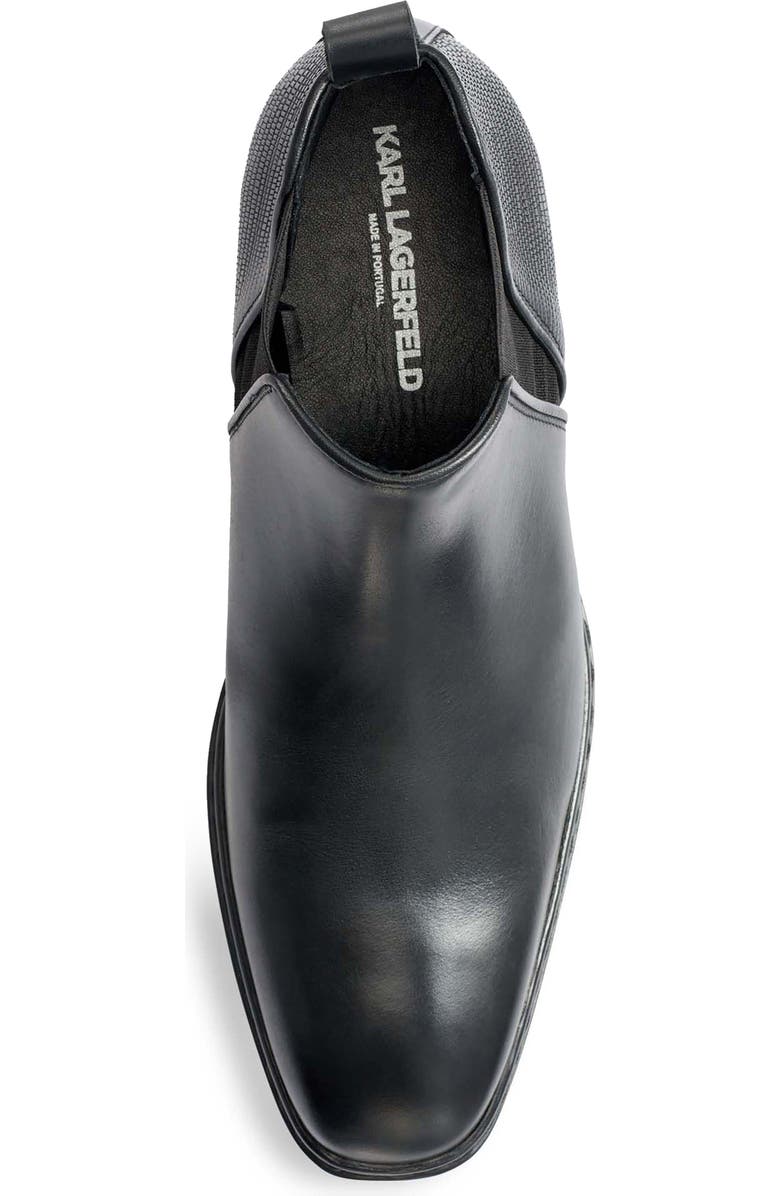 KARL LAGERFELD PARIS Lizard Embossed V-Gore Chelsea Boot, Alternate, color, Black