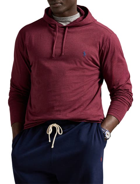 Big & Tall Jersey Hooded Long-Sleeve T-Shirt