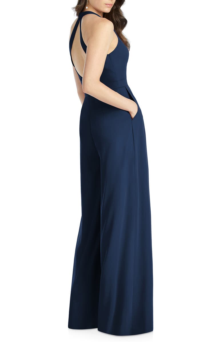 Dessy Collection Arielle V-Neck Lux Chiffon Jumpsuit, Alternate, color, 