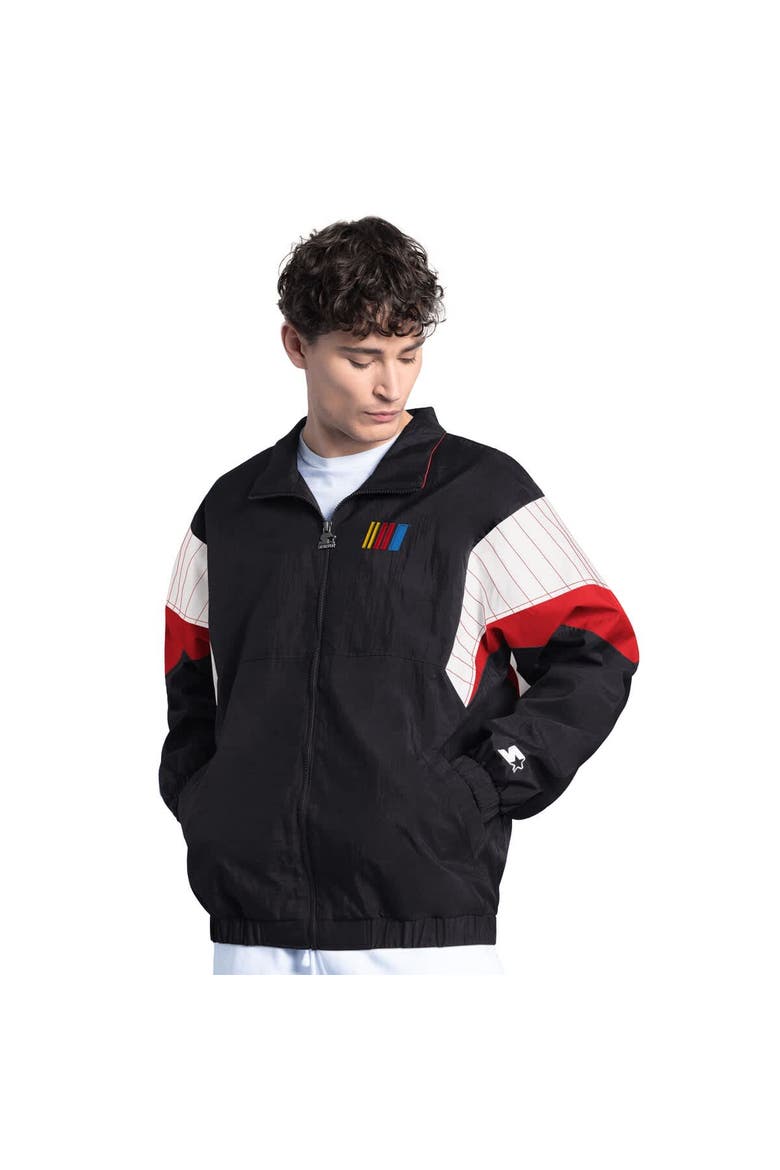 Men's Starter Black/Red NASCAR Yard Line Full-Zip Jacket, Alternate, color, Black