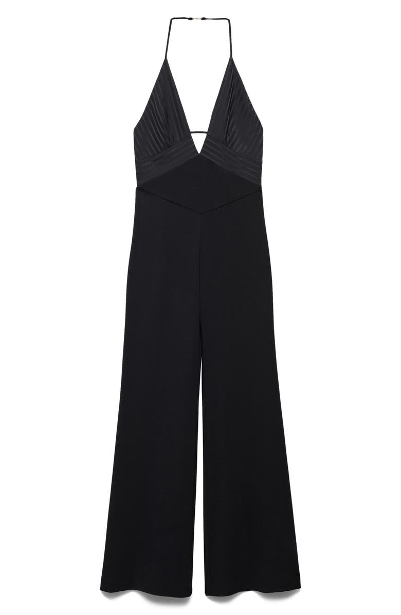 MANGO Halter Neck Flare Leg Jumpsuit, Alternate, color, 