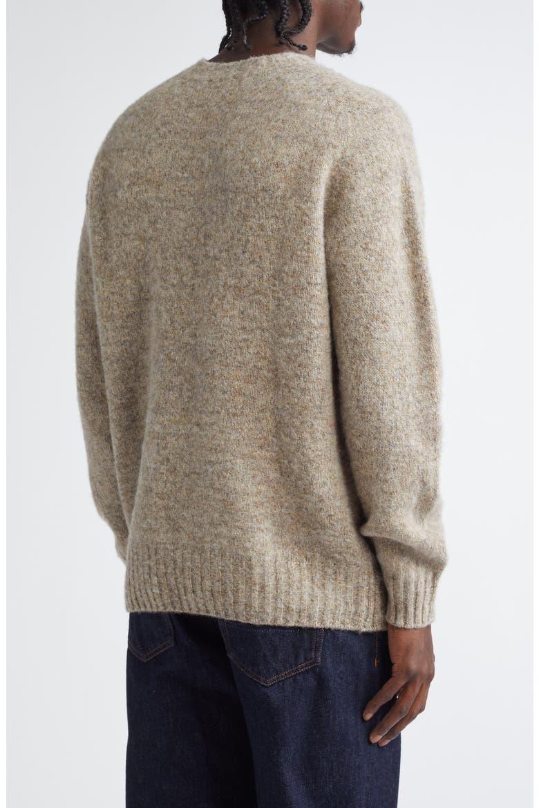 Brushed Shetland Wool Sweater, Alternate, color, OUTMEAL MELANGE