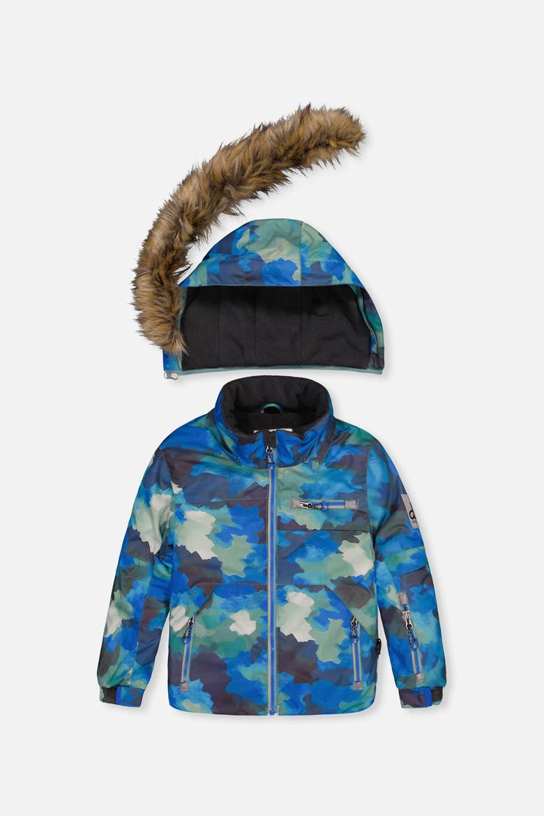 Play Camouflage Jacket & Reinforced Pants Two Piece Snowsuit, Alternate, color, Blue Camouflage
