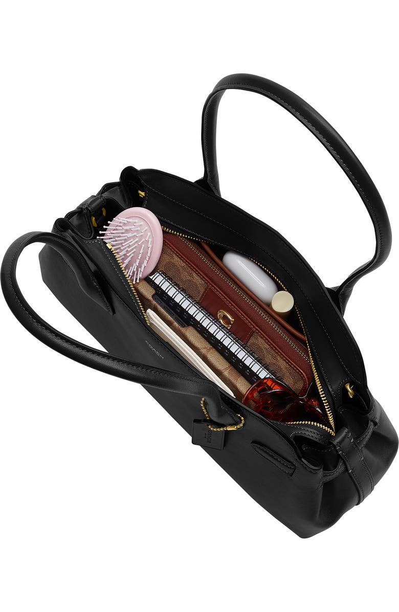 COACH Empire 34 Leather Carryall Bag, Alternate, color, B4/Black