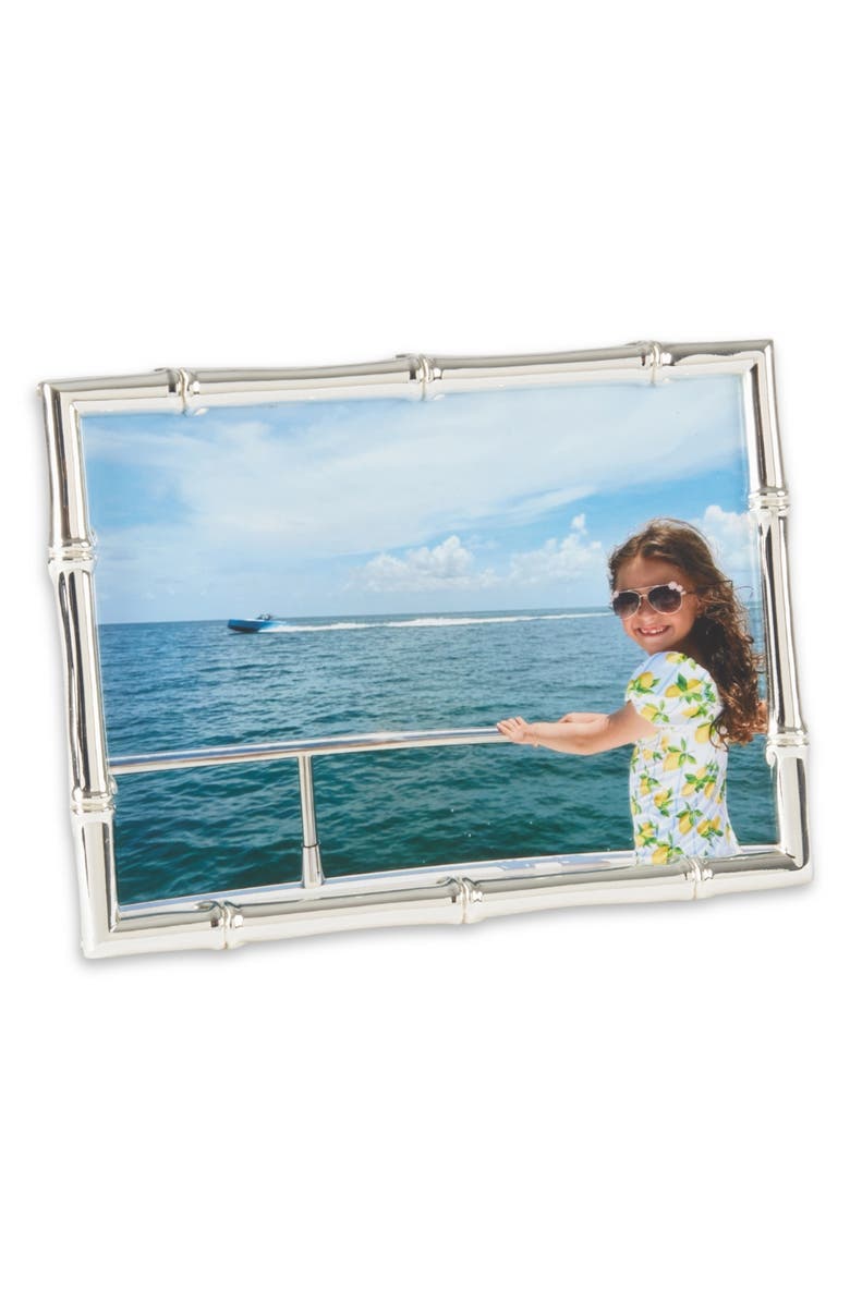 Bey-Berk Bamboo Textured Picture Frame, Alternate, color, Silver