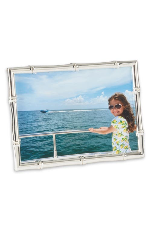 Bey-berk Silver-plated Bamboo Design 4x6 Frame In Silver