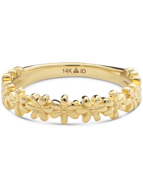 Daisy Flower Ring in 14K Gold