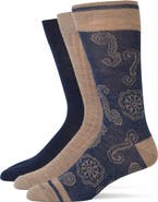 Lorenzo Uomo Assorted 3-Pack Wool Blend Crew Socks