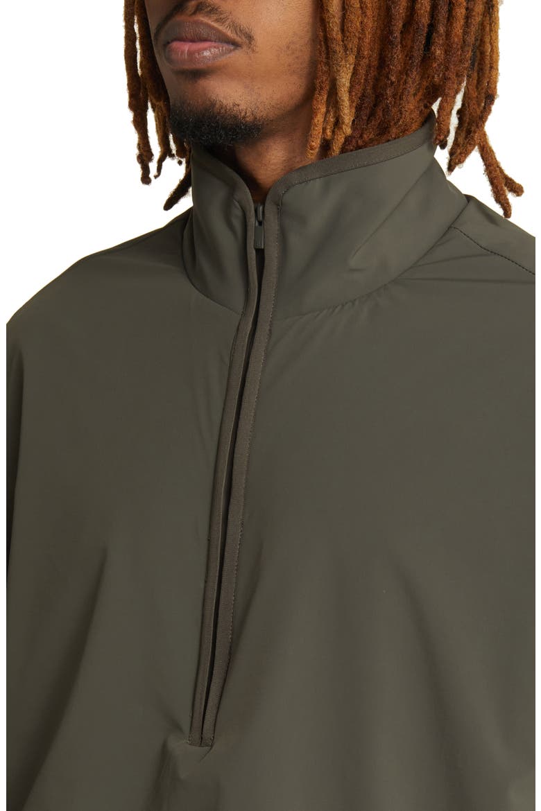 Half Zip Fleece & Nylon Pullover, Alternate, color, DARK HEATHER OATMEAL/ INK