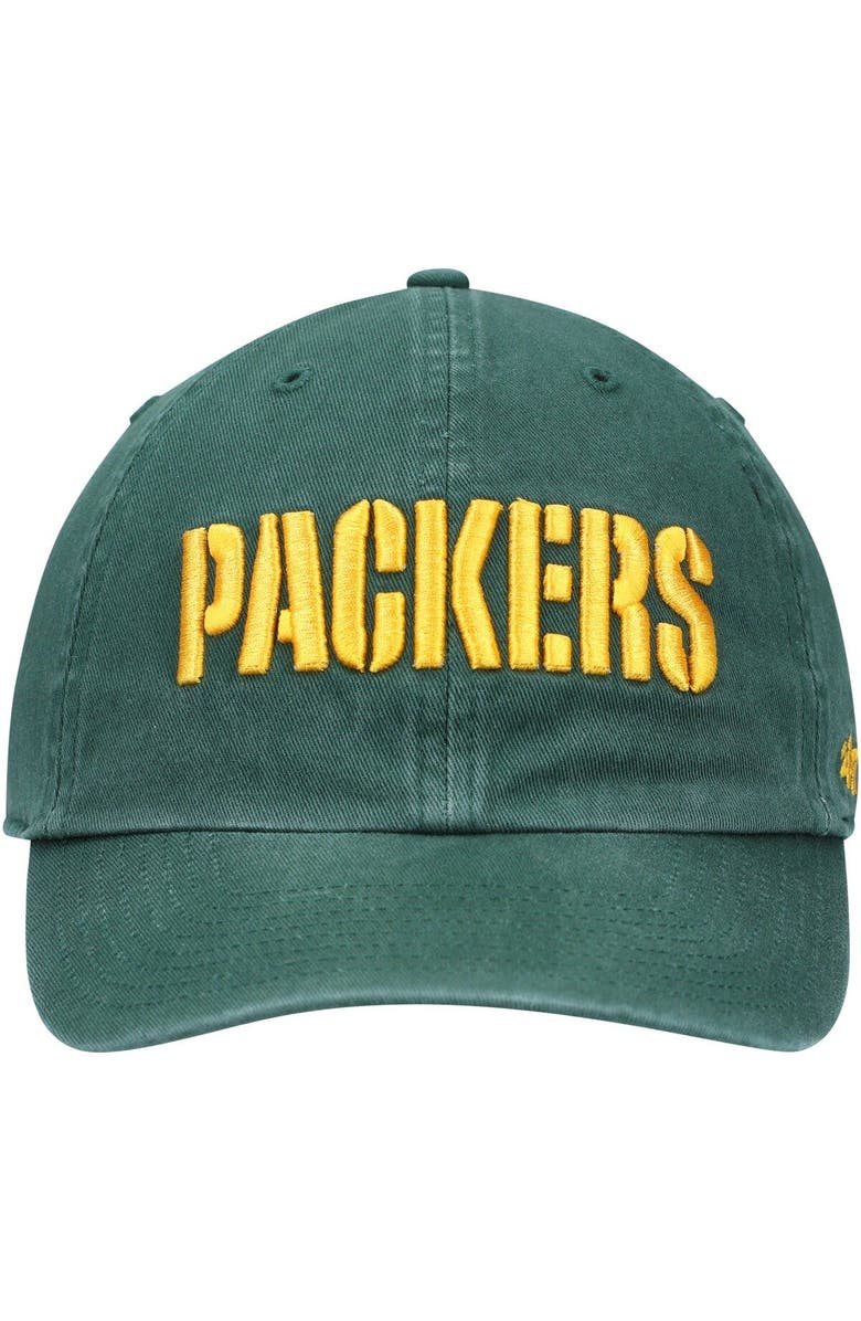 '47 Men's '47 Green Green Bay Packers Clean Up Script Adjustable Hat, Alternate, color, Green