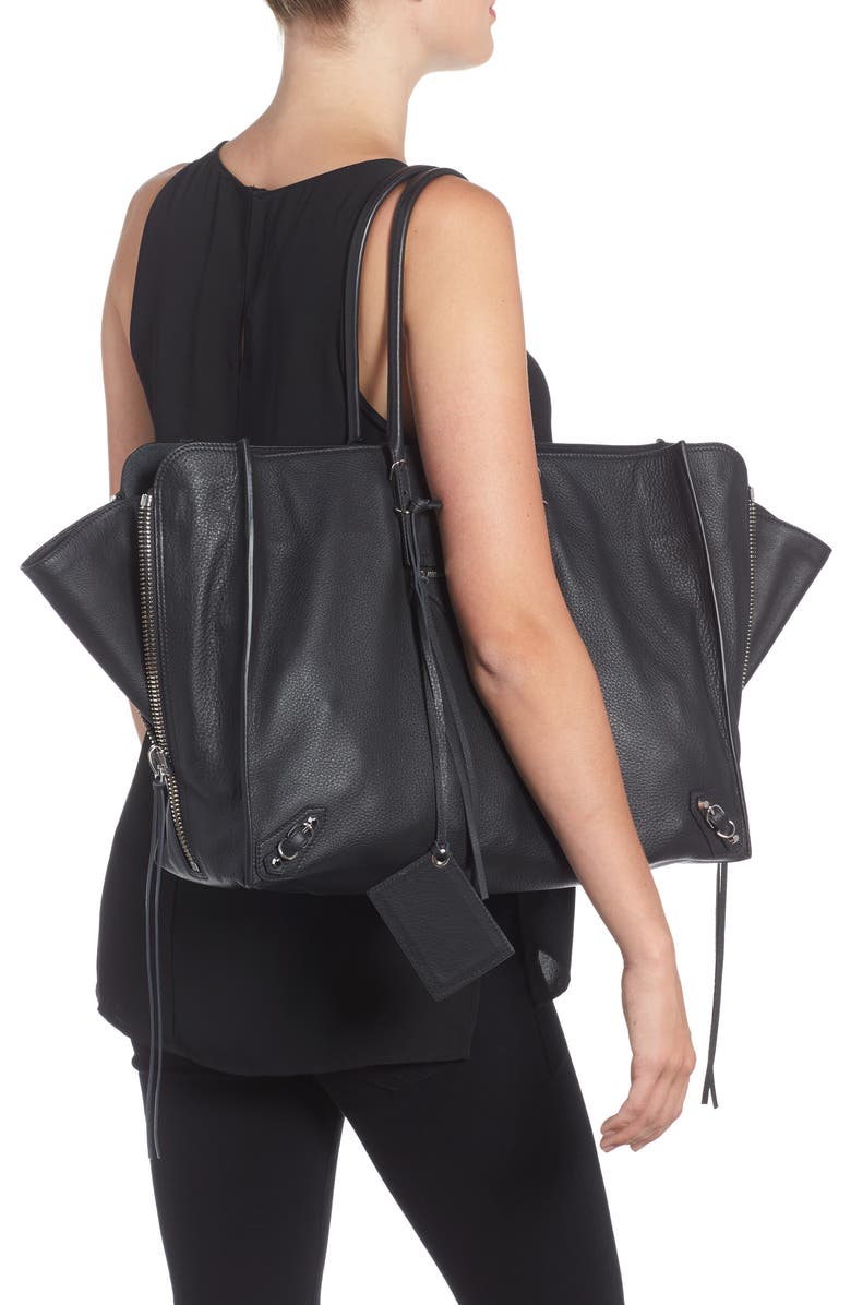 Balenciaga Papier A4 Zip Around Leather Tote, Alternate, color,