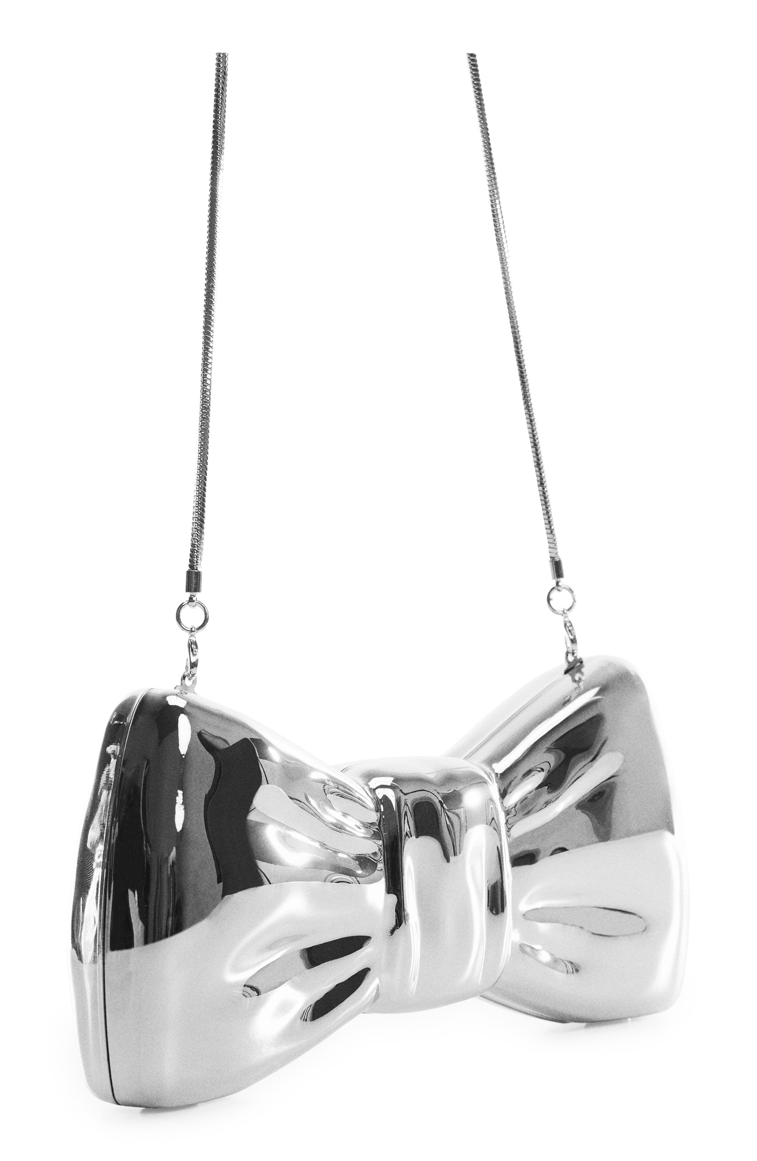 MANGO Metallic Bow Clutch, Alternate, color, 