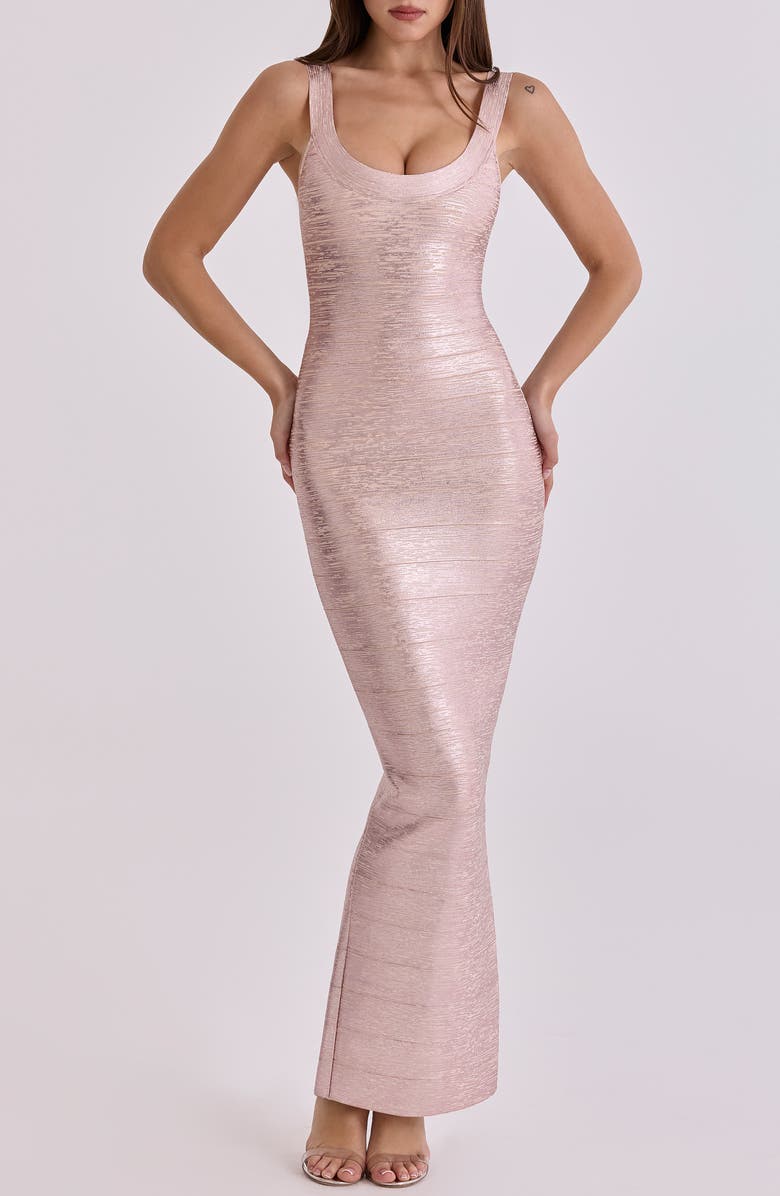 HOUSE OF CB The OG Bandage Maxi Dress, Main, color, Rose Gold