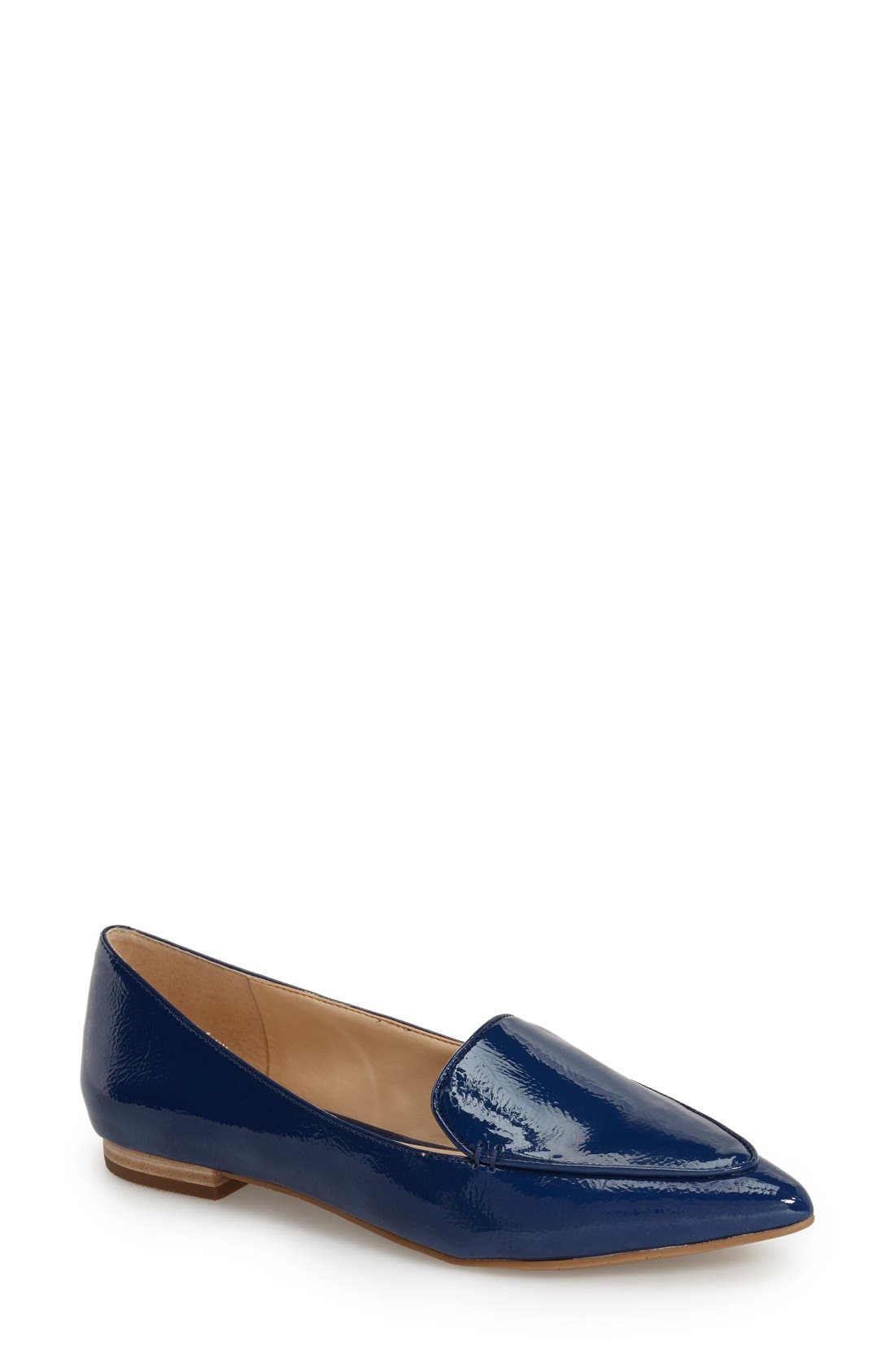 'Cammila' Pointy Toe Loafer, Main, color, MIDNIGHT LEATHER