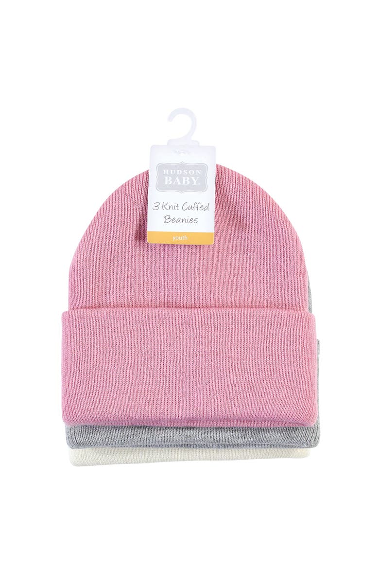 Knit Caps and Cuffed Beanies, Alternate, color, Orchid Pink