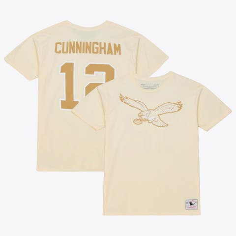 Men's Mitchell & Ness Randall Cunningham Cream Philadelphia Eagles Sandman Name & Number T-Shirt
