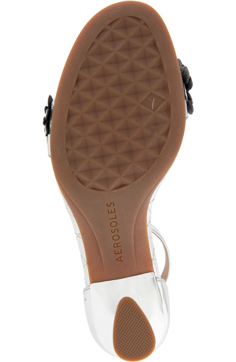 Aerosoles Jazzier Ankle Strap Sandal, Alternate, color, Silver Mirror Floral Leather