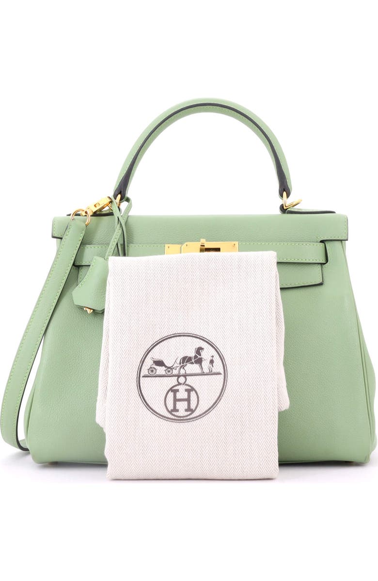 Pre-Owned Hermes Kelly Handbag Green Evercolor with Gold Hardware 28, Alternate, color, Vert Criquet