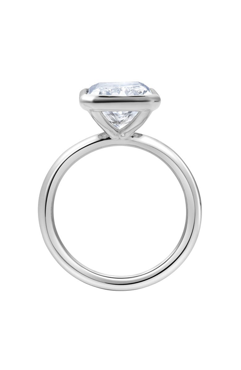 LuvMyJewelry Nerina 14K Gold Radiant Bezel Lab Grown Diamond Solitaire Engagement Ring - 5 Cts, Alternate, color, 14K White Gold