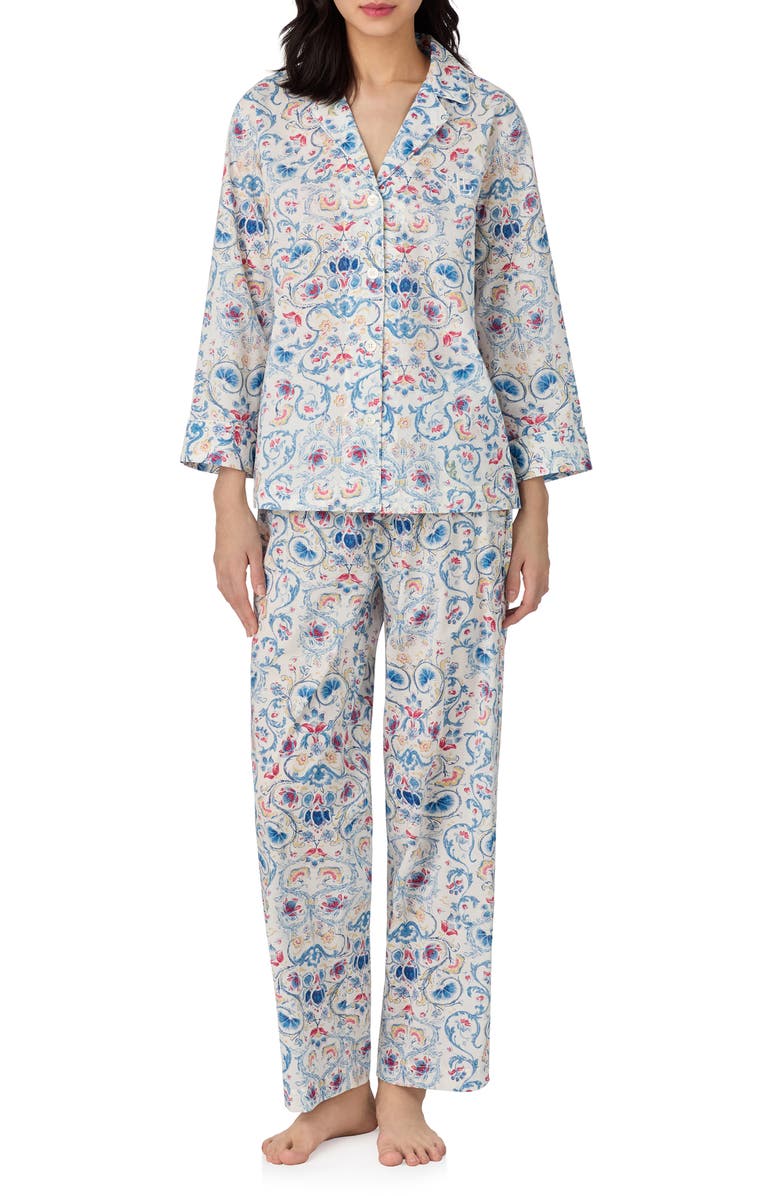 Lauren Ralph Lauren Monogram Pajamas, Main, color, 