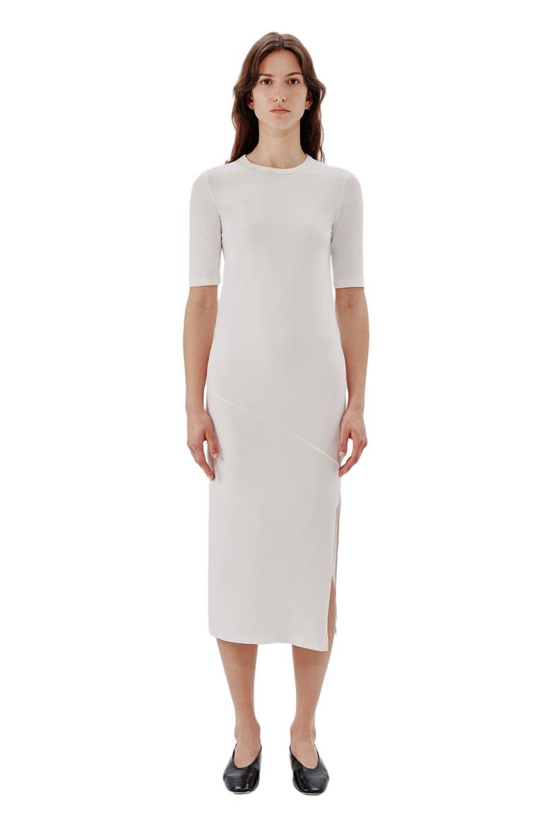 ELBOW SLEEVE DRESS, Alternate, color, WHITE