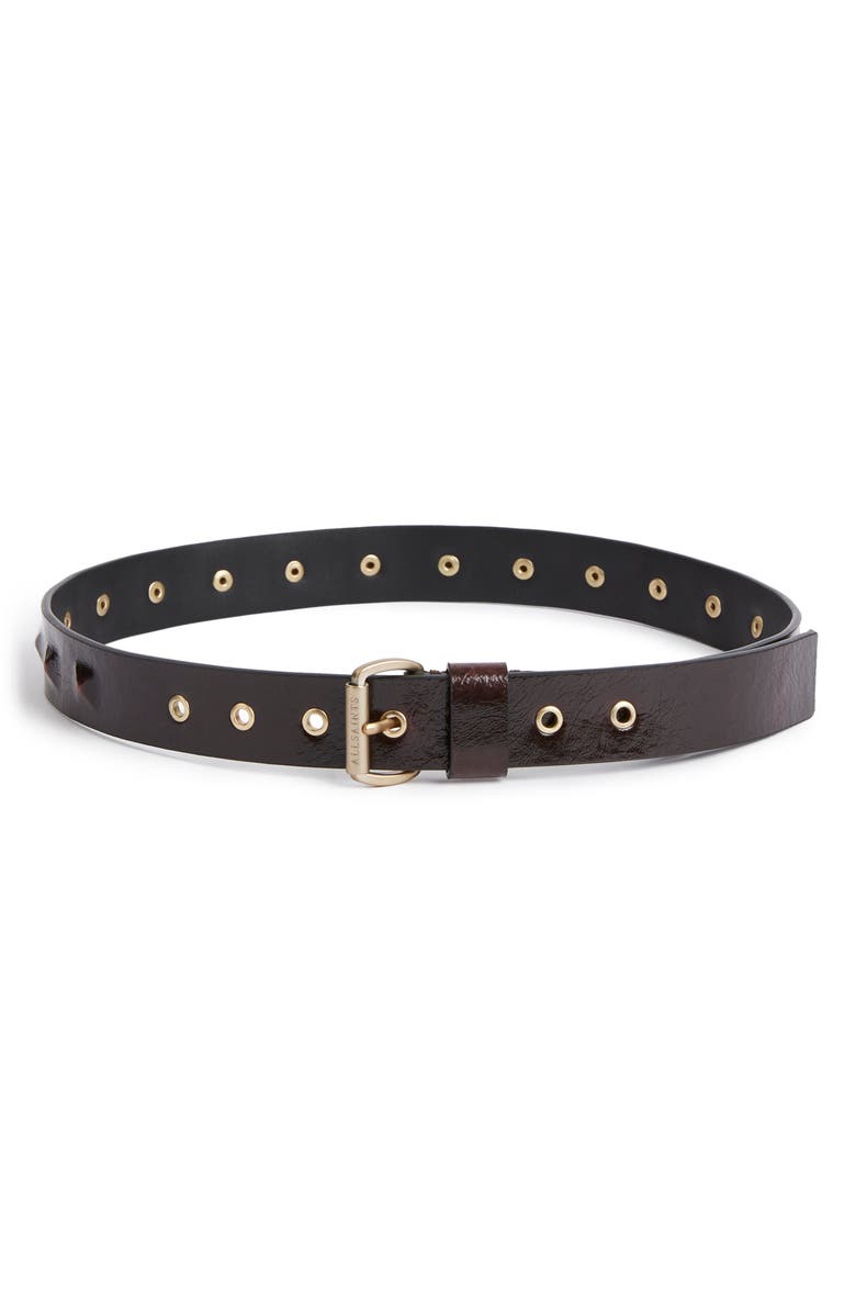 AllSaints Pyramid Stud Leather Belt, Main, color,