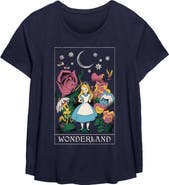 Alice in Wonderland Women's Alice in Wonderland Trippy Tarot Card Graphic T-Shirt