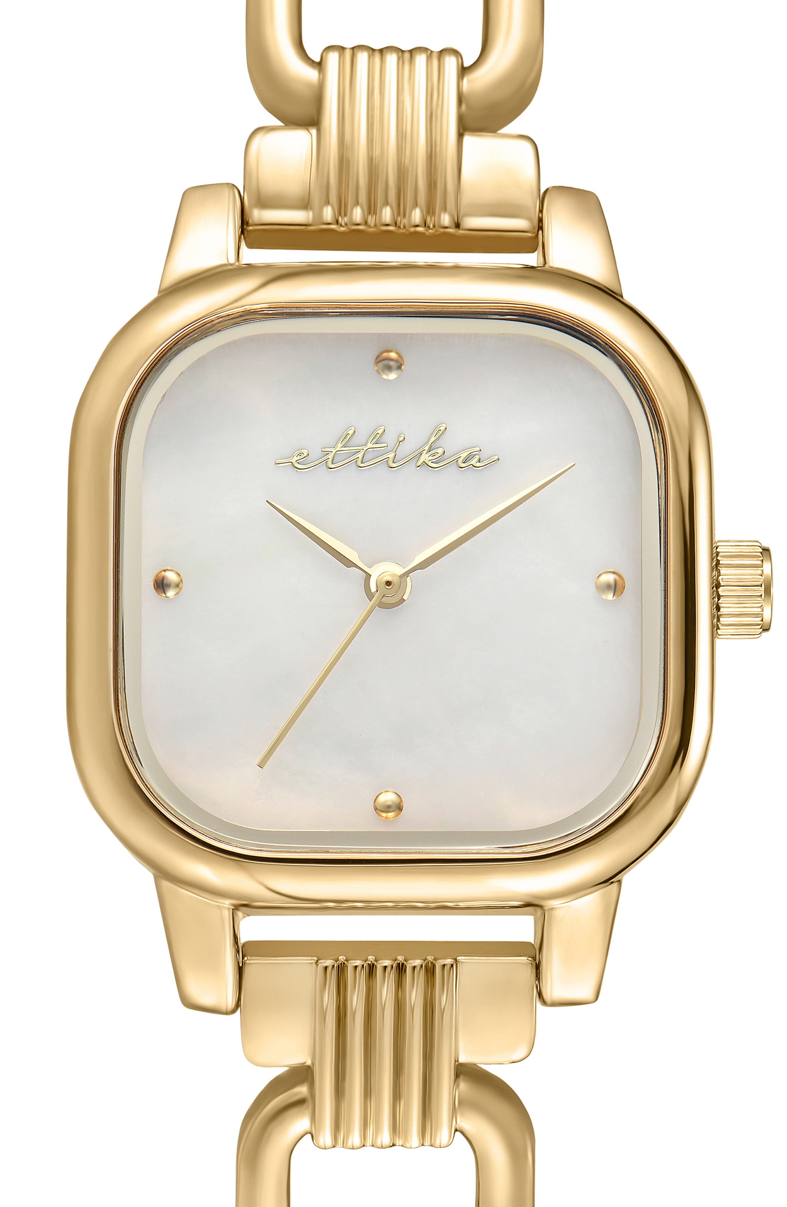Ettika Square Link Womens 24K Gold Plated Quartz Bracelet Watch New Battery Ettika Square Link Bracelet Watch (Women) | Nordstromrack main image 4