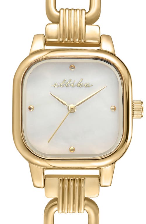 Ettika Mother-of-pearl Square Bracelet Watch In Gold