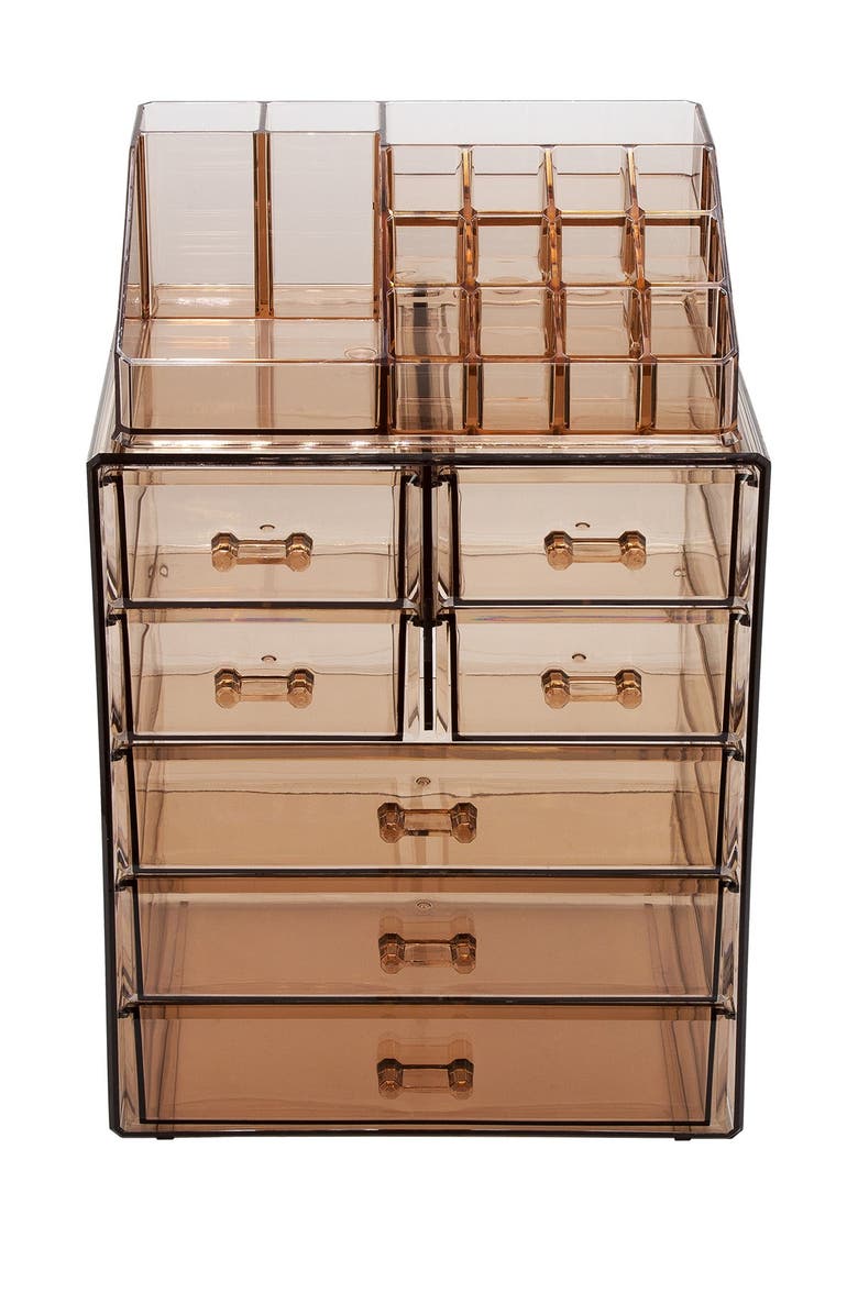 SORBUS Makeup Storage Case - Brown, Alternate, color, 