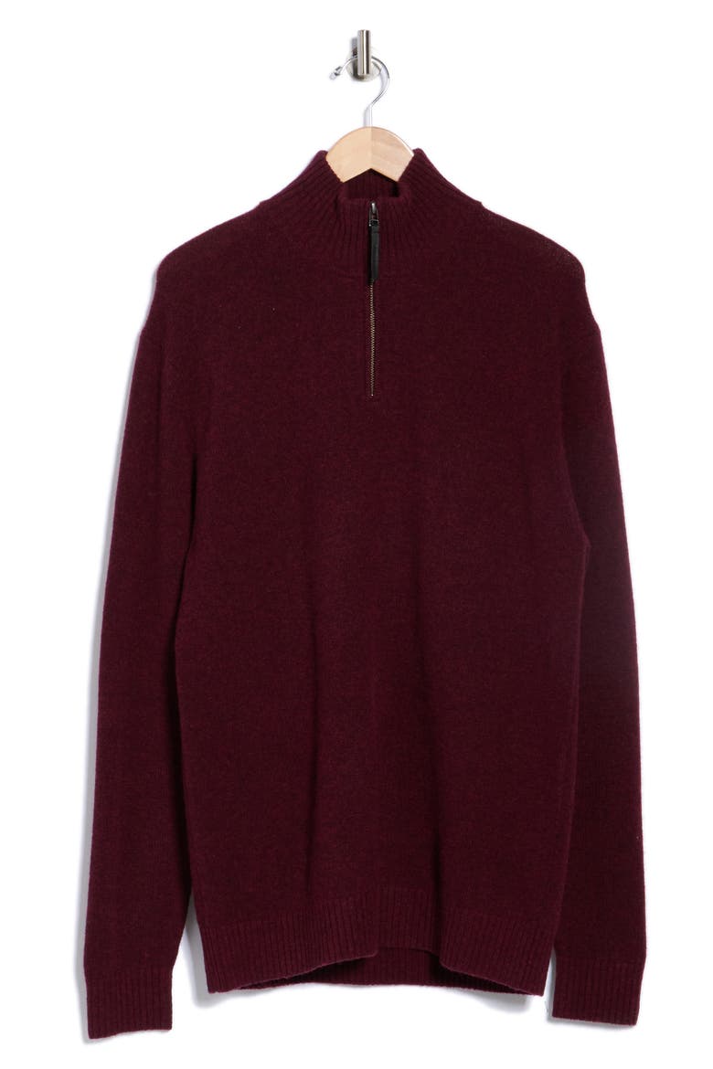 Gammons Wool Quarter Zip Sweater, Alternate, color, BLACK FIG