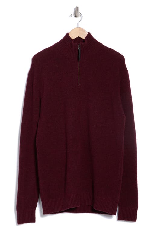 Rodd & Gunn Gammons Wool Quarter Zip Sweater In Burgundy