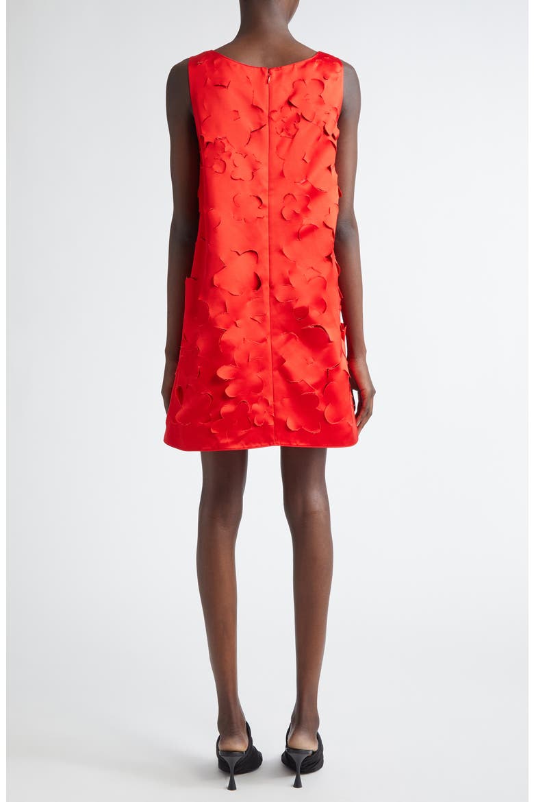 Floral Cutout Duchesse Satin Mindress, Alternate, color, RED