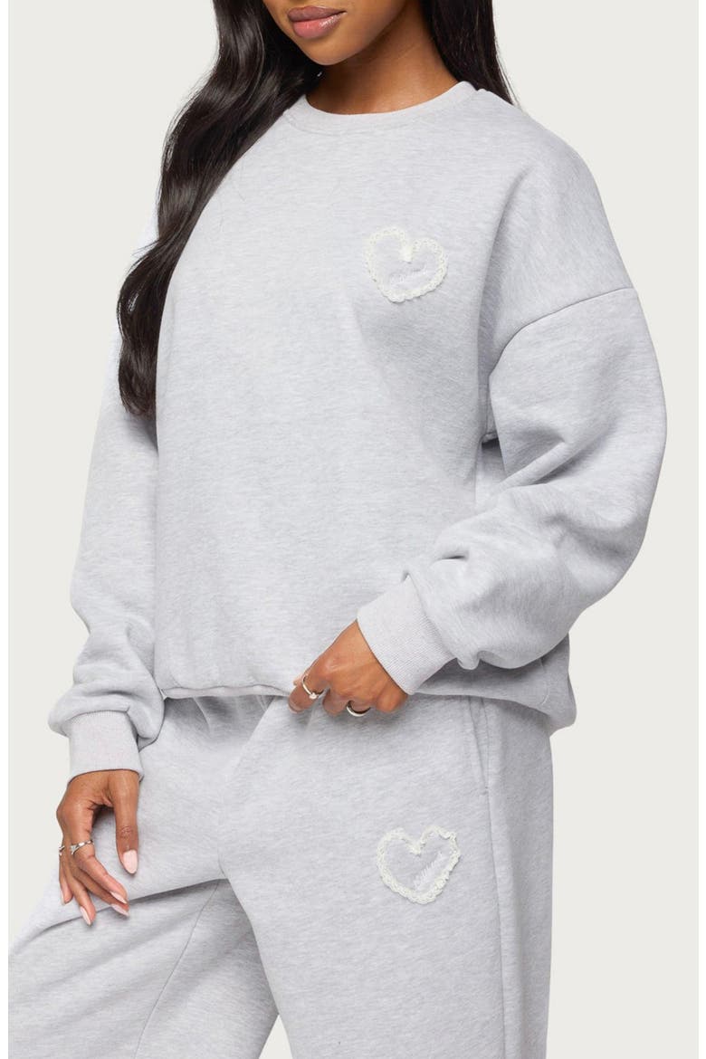Love Edikted Oversized Sweatshirt, Alternate, color, GRAY-MELANGE