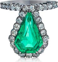 Mindi Mond Colombian Emerald & Diamond Shield Ring