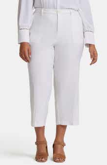 NYDJ Utility Wide Leg Capri Linen Blend Pants