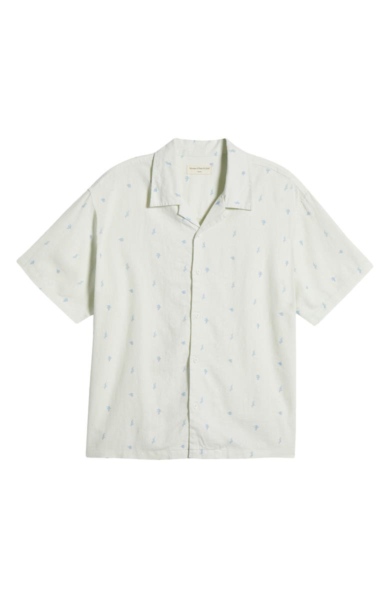 Museum of Peace & Quiet Doves Cotton Camp Shirt, Alternate, color, White